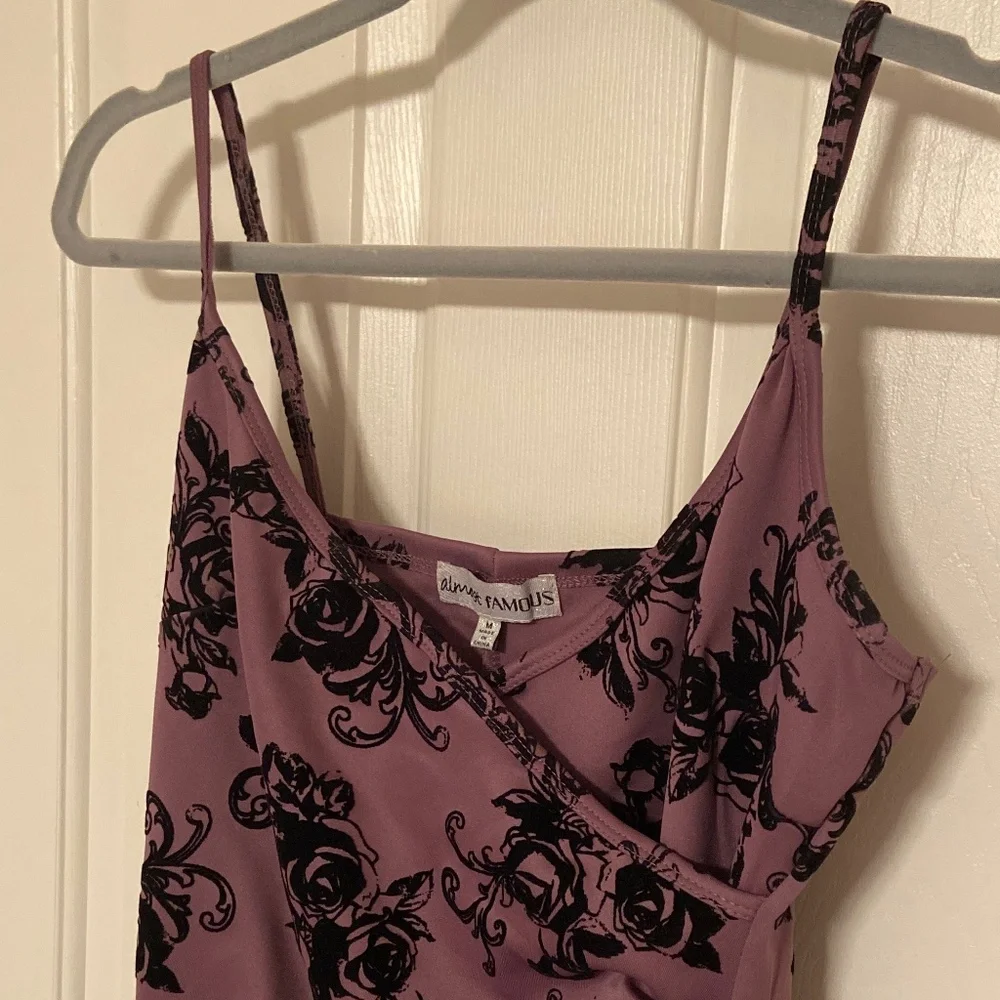 Purple & Black Floral Dress - Picture 2 of 6
